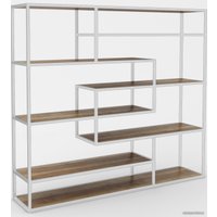 Стеллаж Hype Mebel Зиг-Заг 200x150 (белый/дуб галифакс олово)