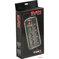 Сетевой фильтр SVEN Fort Pro 6 розеток, черный, 1.8 м