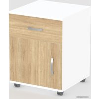 Тумба Seven Dreams SD-252 выкатная (белый/дуб сонома)