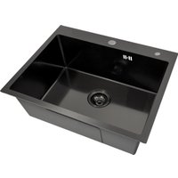 Кухонная мойка Basic CL DS Decor 60x50 (черный, коландер, дозатор)