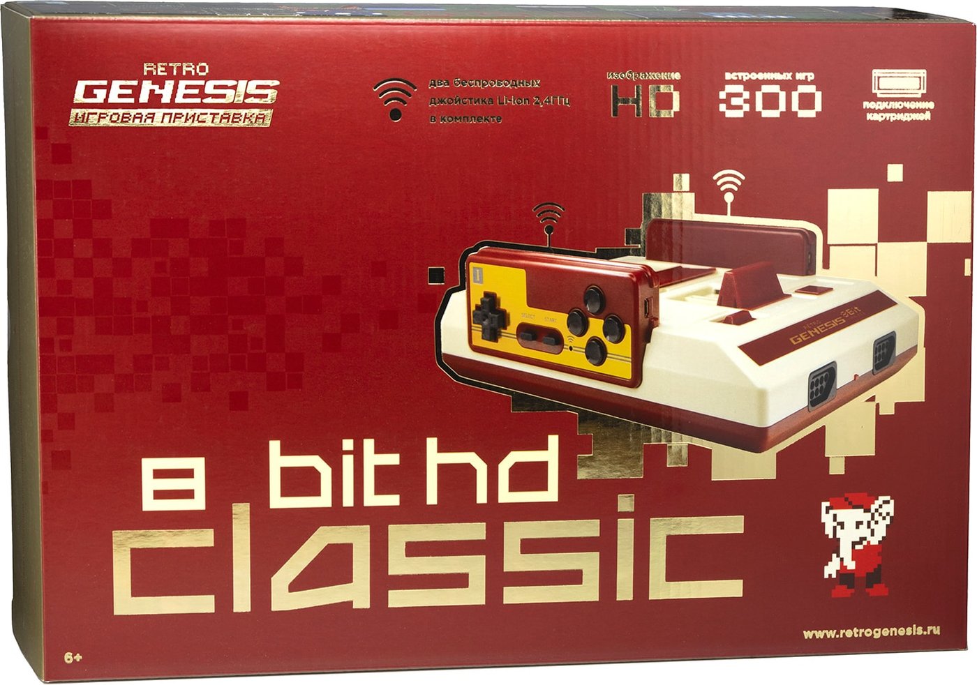 

Игровая приставка Retro Genesis 8 Bit HD Classic (2 геймпада, 300 игр)