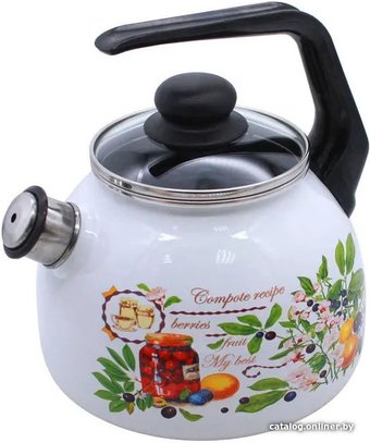 Чайник со свистком СтальЭмаль Вкусный компот 4с209я