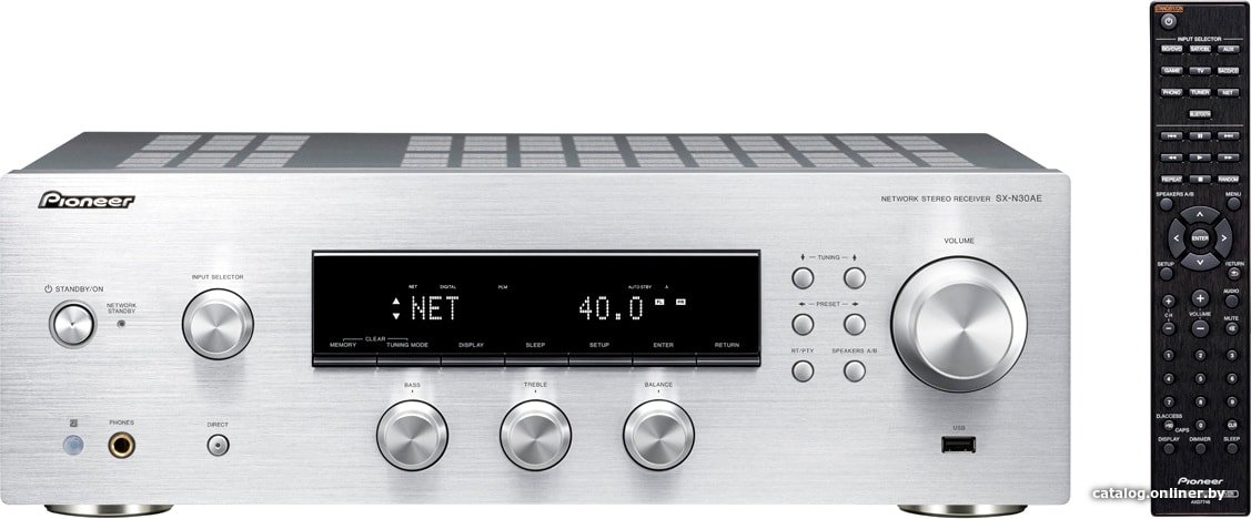 Сетевой ресивер Pioneer SX-N30AE (серебристый)