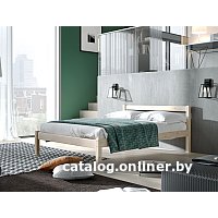 Кровать Мебельград Рино 120x200 с опорными брусками (массив сосны без покрытия)