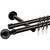 Карниз для штор АС ФОРОС Dance D19Г/19Г + наконечники Шар большой (3м, черный)
