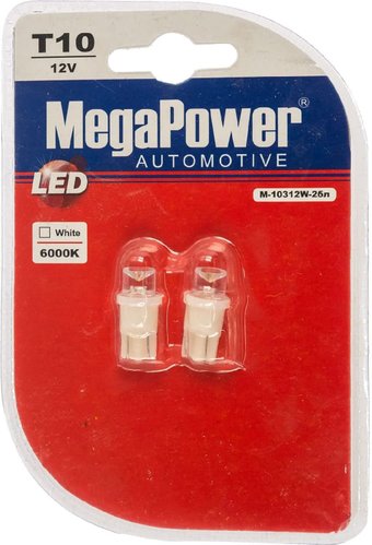 Светодиодная лампа MegaPower T10W М-10312W-2блт 2шт