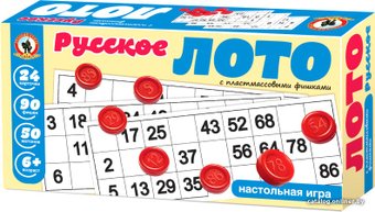 Настольная игра Русский стиль Лото русское с пластмассовыми фишками