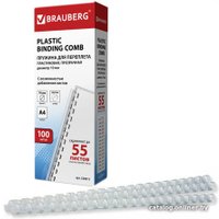 Пластиковая пружина для переплета BRAUBERG A4 10 мм 100 шт 530911 (прозрачный)