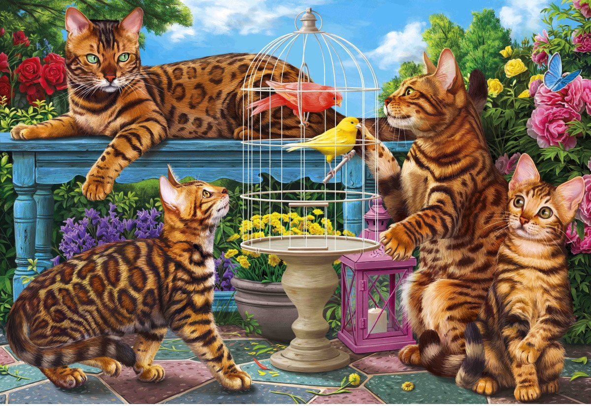 

Алмазная мозаика Рыжий кот Бенгальские коты НД-0538
