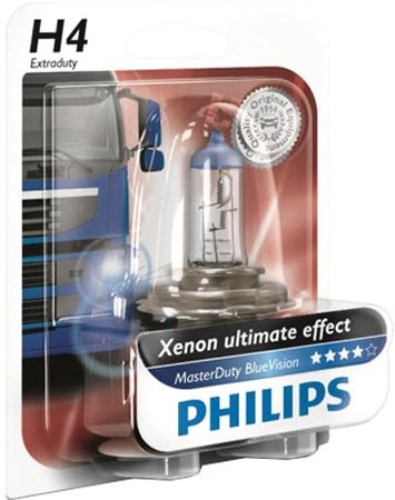 

Галогенная лампа Philips H4 MasterDuty BlueVision 1шт