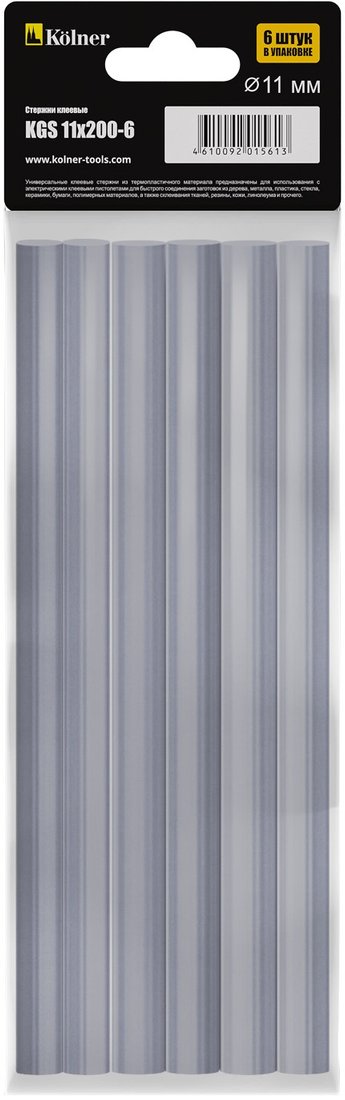 

Клеевые стержни Kolner KGS 11x200-6 (6 шт)