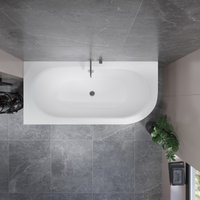 Ванна Lauter Bliss 150 L 21201051L (с каркасом и сифоном 21Y11021 матовый черный)