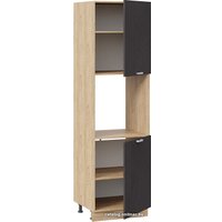 Шкаф-пенал Трия Гранита 1П6 (дуб крафт золотой/бетон графит)