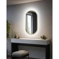 Зеркало с подсветкой  eMZe 45x77 LED.UV.45.77.AUR (золото с УФ-окантовкой и подсветкой)