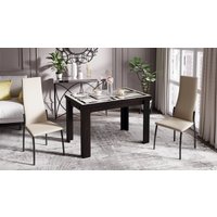 Стул Трия Кредо (черный муар/кожзам бежевый)