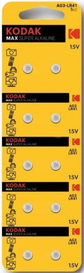 

Батарейка Kodak Max Button Cell AG3 LR41 10BL (10 шт)