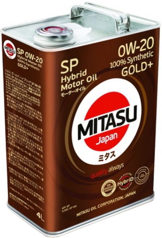 

Моторное масло Mitasu Gold Plus Hybrid 0W-20 SP GF-6A 4л