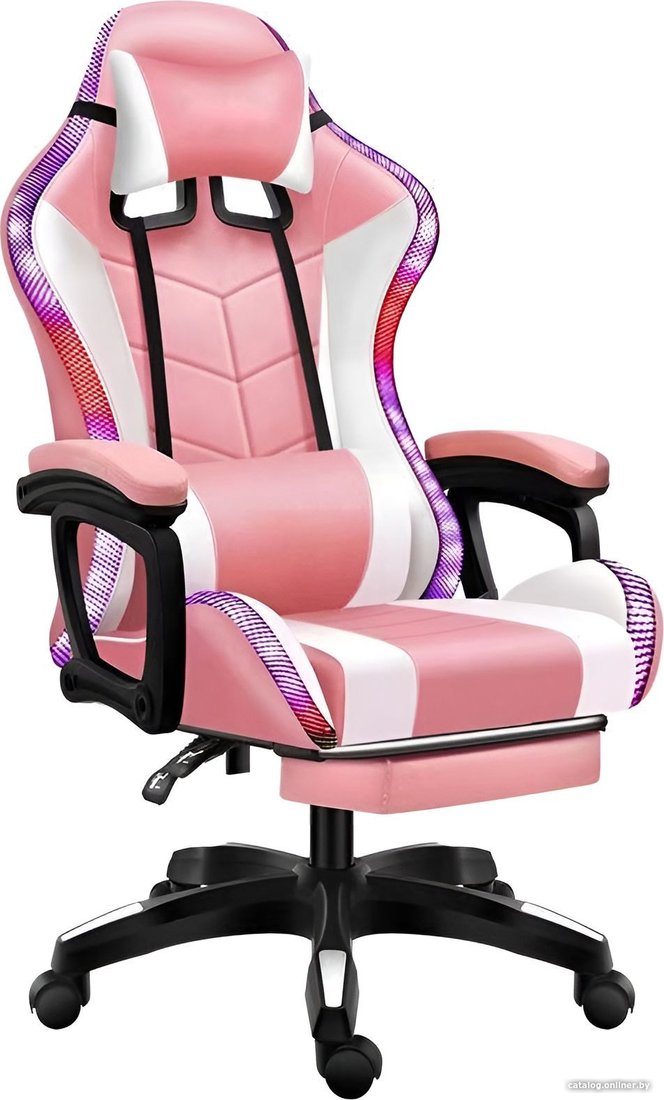 Игровое (геймерское) кресло Jiqiao DG8003 (белый/розовый)