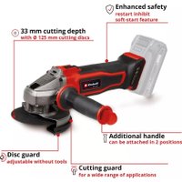 Угловая шлифмашина Einhell TE-AG 18/125-2 Li-Solo 4431168 (без АКБ)