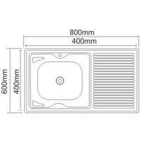 Кухонная мойка Saniteco 8060S-L (без сифона)