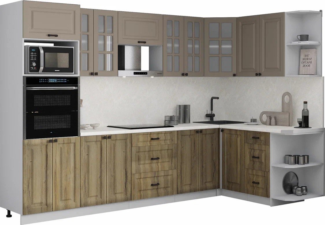 

Готовая кухня Интерлиния Мила Деко 1.68x3.0 PR (дуб вотан/луна/опал светлый)