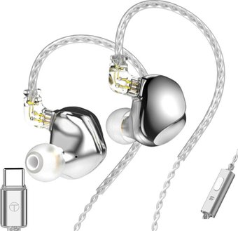 Наушники TRN VX Pro USB Type-C (серебристый, с микрофоном)