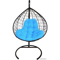 Подвесное кресло M-Group XL 11120403 (черный ротанг/голубая подушка)