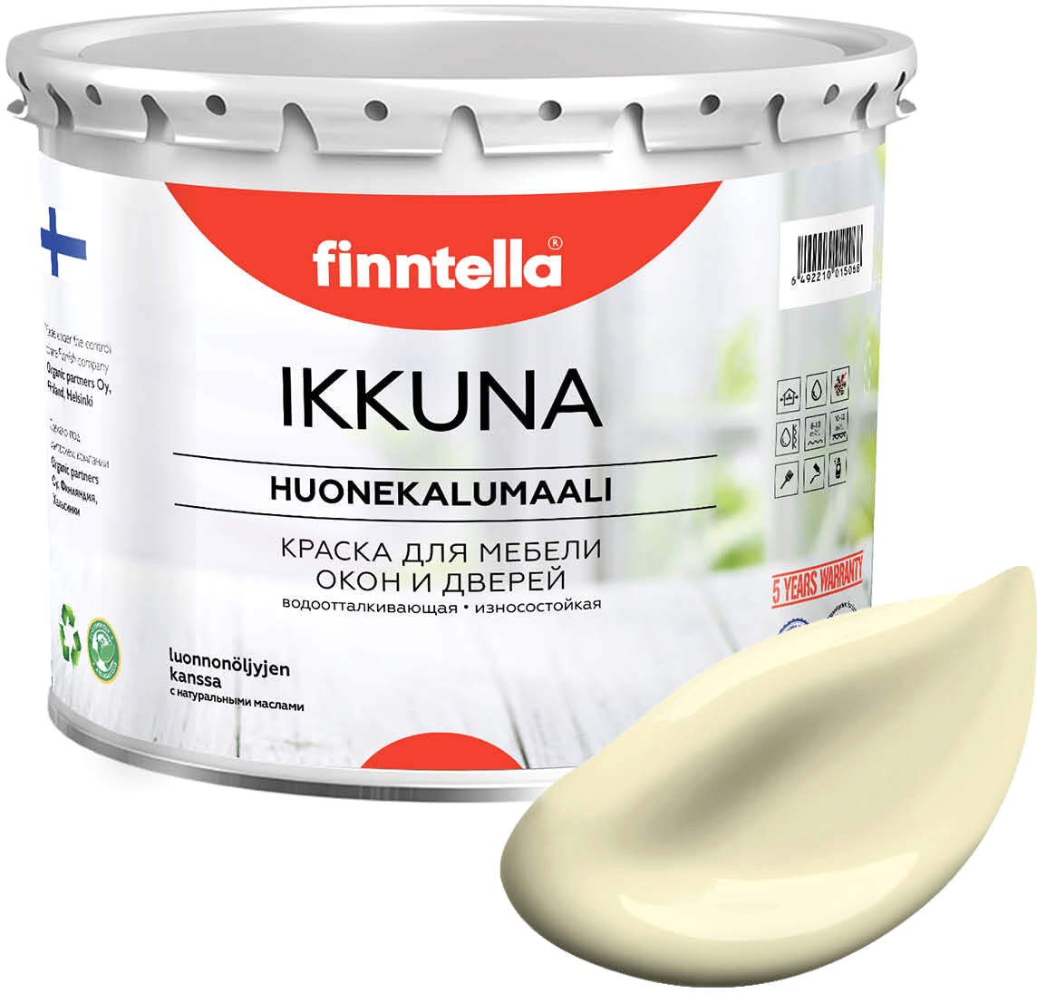 

Краска Finntella Ikkuna Ivory F-34-1-3-FL120 2.7 л (желтый)