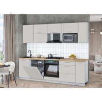 Готовая кухня Интерлиния Мила Gloss 2.6-ПМ2 (кашемир/кашемир/дуб бунратти)