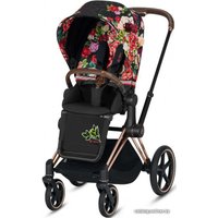 Универсальная коляска Cybex Priam Lux (2 в 1, spring blossom dark, шасси rose gold)