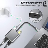 Адаптер USBTOP USB3.1 Type-C на 2 HDMI