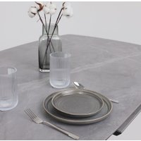 Кухонный стол Аврора Нотр Дам Moderne 140-180x850 (камень серый Greys Grey/черный матовый)