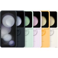 Чехол для телефона Samsung Silicone Case with Ring Z Flip5 (абрикосовый)