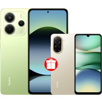 Телефон Xiaomi Redmi Note 14 8GB/256GB международная версия (зеленый) + Xiaomi Redmi A5 3GB/64GB (песочное золото) по акции