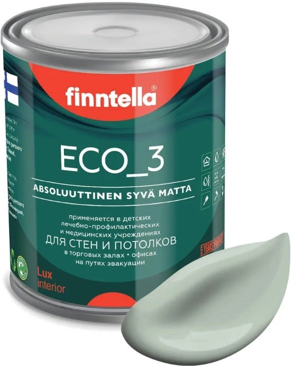 

Краска Finntella Eco 3 Wash and Clean Meditaatio F-08-1-1-LG99 0.9 л (зеленый)