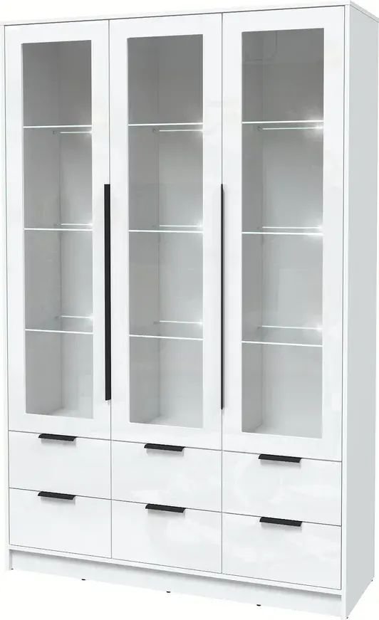 

Шкаф-витрина Интерлиния Концепт КТ-ШВ3 с подсветкой Глосс (белый платинум/белый глянец)