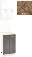 

Готовая кухня Кортекс-мебель Корнелия Экстра 50р2д (белый/береза/мадрид)