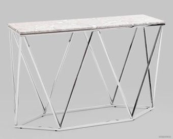 Консольный стол Stool Group Авалон 122x41 (серый мрамор/сталь серебро)