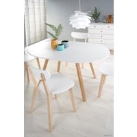 Кухонный стол Halmar Ruben 102/142x102 (белый/натуральный)
