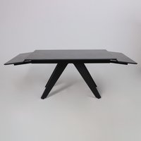Кухонный стол Lepremo AV 2122 МДФ+керамика раздвижной 1400-2000x850 (черный матовый Shakespeare/черный)