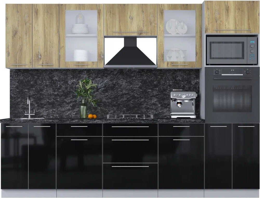 

Кухонный модуль Интерлиния Мила Пластик 2.8 Б (дуб эпоксид/черный/кастилло темный)