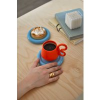 Чашка Ceramicmay с блюдцем 250 мл (цветной)