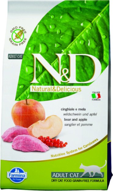 

Сухой корм для кошек Farmina N&D Grain Free Cat Boar & Apple Adult (Кабан и яблоко) 10 кг