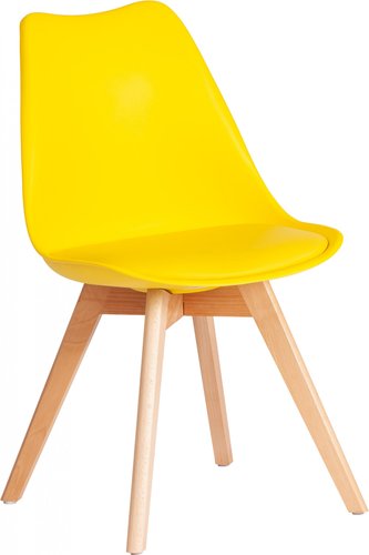 TetChair Tulip дерево/пластик/экокожа (желтый)