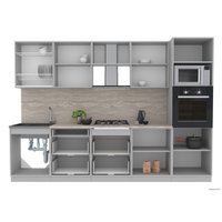 Готовая кухня Интерлиния Мила Лайт 3.0 ВТ (бетон/бетон/кастилло темный)