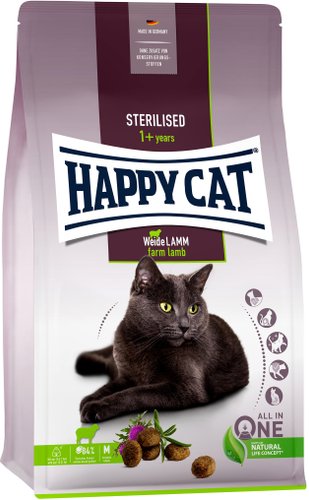 Сухой корм для кошек Happy Cat Sterilised Weide-Lamm Пастбищный ягненок 10 кг