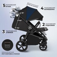 Коляска прогулочная «книга» Sweet Baby Contente Plus (черный)