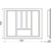 Лоток для столовых приборов AKS Standart 60x430 (белый)