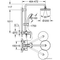 Душевая система  Grohe New Tempesta Cosmopolitan 200 26244001