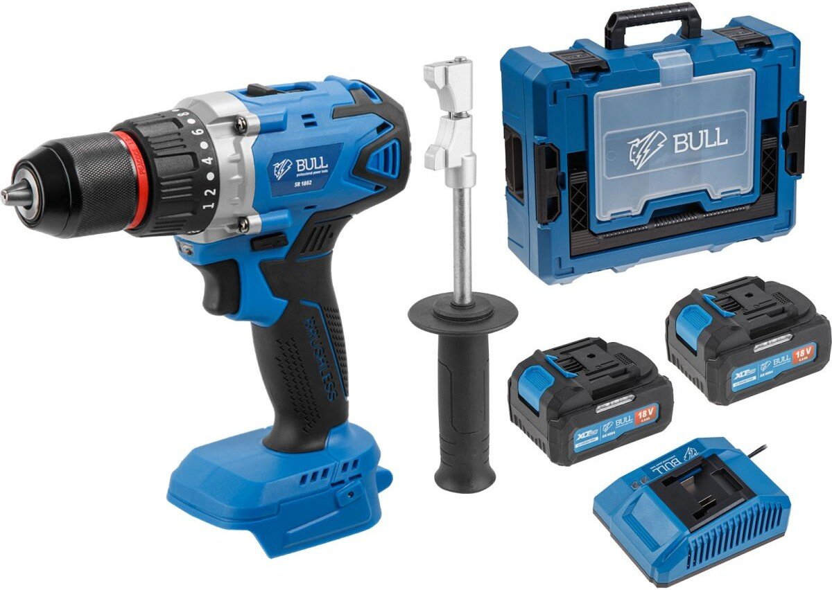 

Дрель-шуруповерт Bull SR 1802 1329863 (с 2-мя АКБ, кейс)
